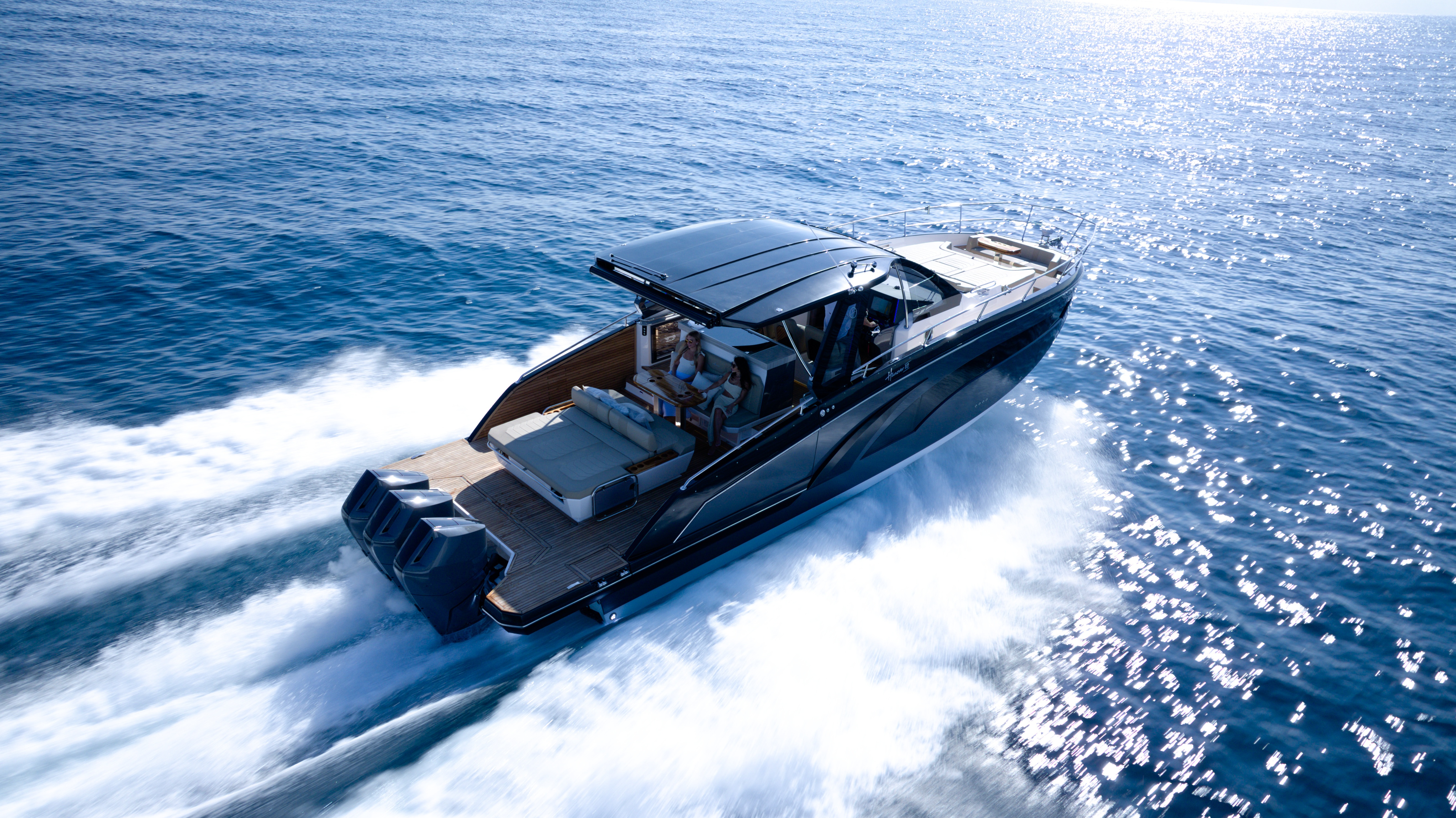 Hanover yacht aerial view at marina